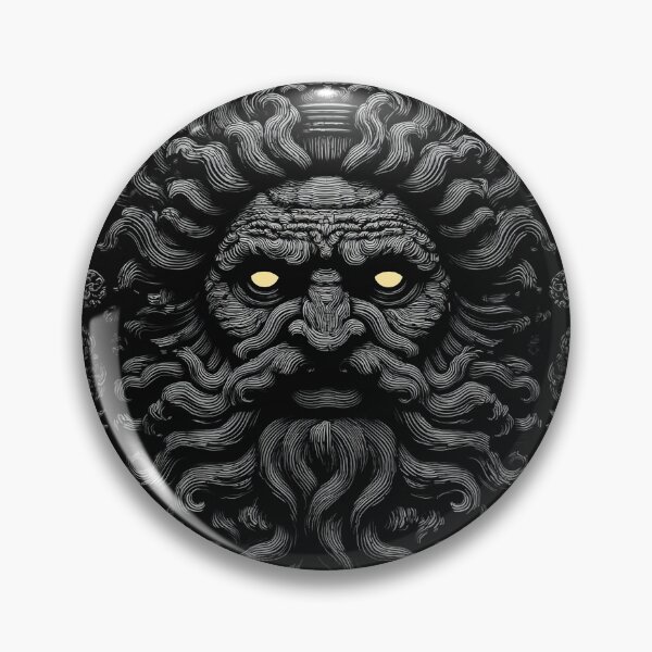 Item preview, Dark wise king god Zeus with rich beard and yellow eyes. Black and gold 127sm designed and sold by 127sm.
