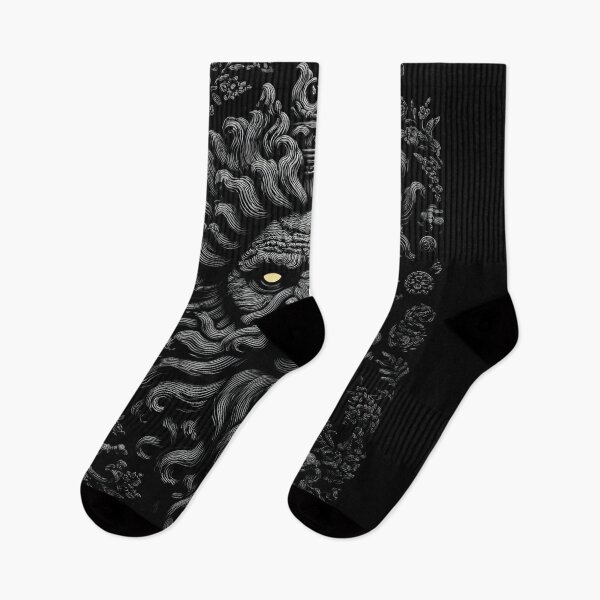 Item preview, Dark wise king god Zeus with rich beard and yellow eyes. Black and gold 127sm designed and sold by 127sm.