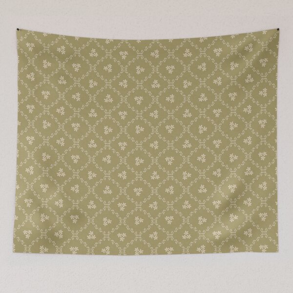 Item preview, Cream colored Floral Lattice Watercolor Texture Cottagecore Quilt Fabric designed and sold by Designs by christel_treiber.