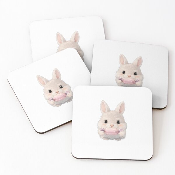 Item preview, Cute Bunny Holding a Pink Candy - Sweet Kawaii Rabbit Illustration designed and sold by lovelistivkaa.