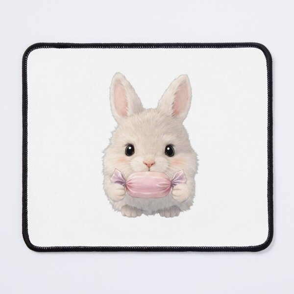 Item preview, Cute Bunny Holding a Pink Candy - Sweet Kawaii Rabbit Illustration designed and sold by lovelistivkaa.