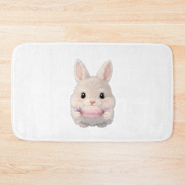 Item preview, Cute Bunny Holding a Pink Candy - Sweet Kawaii Rabbit Illustration designed and sold by lovelistivkaa.