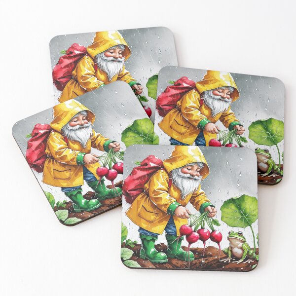 Item preview, Rainy Day Radish Gnome – Whimsical Cottagecore Garden Scene designed and sold by Deezyned.