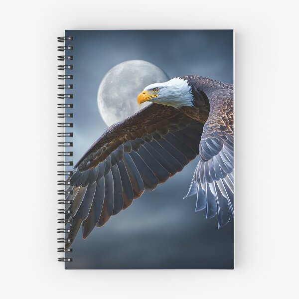Item preview, Majestic Bald Eagle in Flight Against Full Moon designed and sold by Artessie.