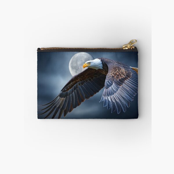 Item preview, Majestic Bald Eagle in Flight Against Full Moon designed and sold by Artessie.