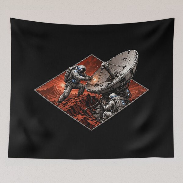 Item preview, Mars Astronauts Repairing Satellite Dish Sci-Fi designed and sold by Fenay Designs.