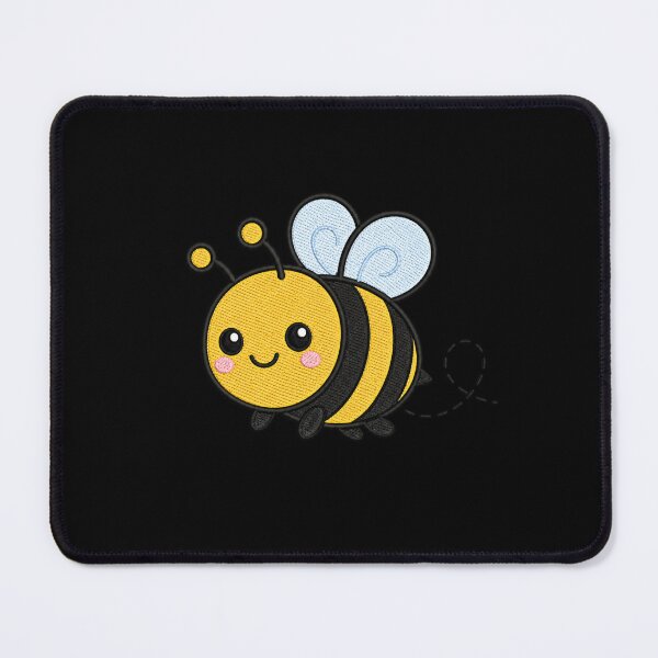 Item preview, Cute Kawaii Bee Flying – Smiling Bumblebee | Minimal Embroidery Style designed and sold by ColorSplash123.