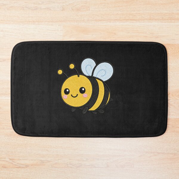 Item preview, Cute Kawaii Bee Flying – Smiling Bumblebee | Minimal Embroidery Style designed and sold by ColorSplash123.