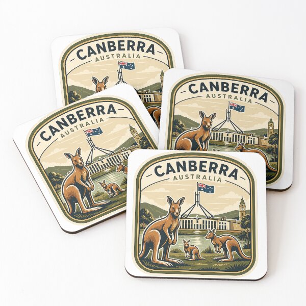 Item preview, Canberra Australia Sticker – Travel Souvenir with Parliament House & Kangaroos designed and sold by pod24.