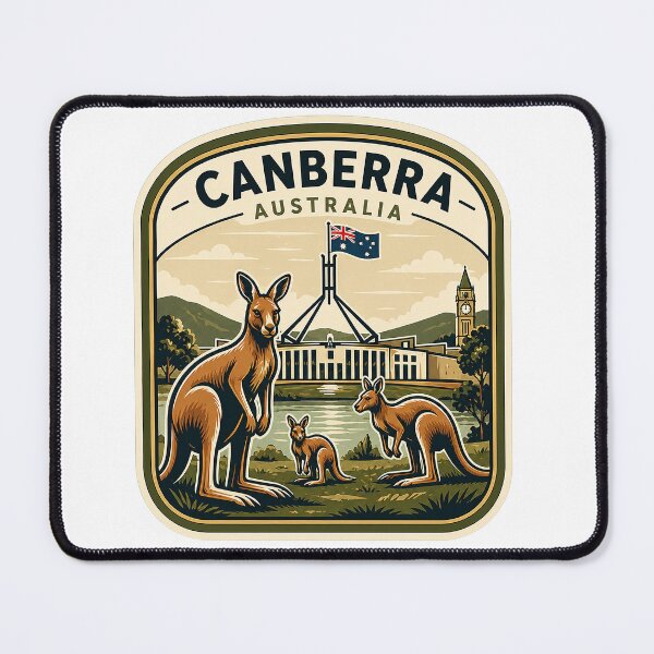 Item preview, Canberra Australia Sticker – Travel Souvenir with Parliament House & Kangaroos designed and sold by pod24.
