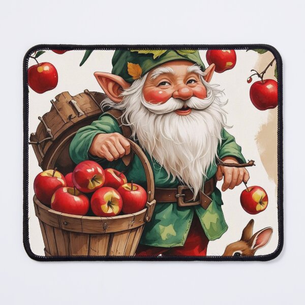 Item preview, Apple Orchard Gnome – Cozy Autumn Cottagecore Art designed and sold by Deezyned.