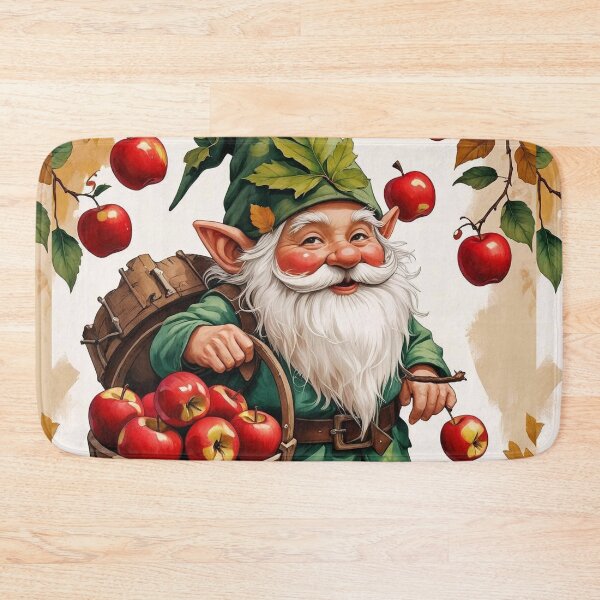 Item preview, Apple Orchard Gnome – Cozy Autumn Cottagecore Art designed and sold by Deezyned.