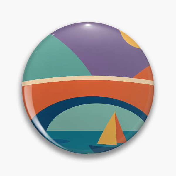 Item preview, Crescent Moon Sailboat Under an Arched Bridge designed and sold by InkSmithery.