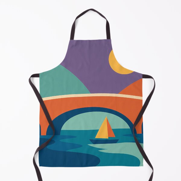 Item preview, Crescent Moon Sailboat Under an Arched Bridge designed and sold by InkSmithery.