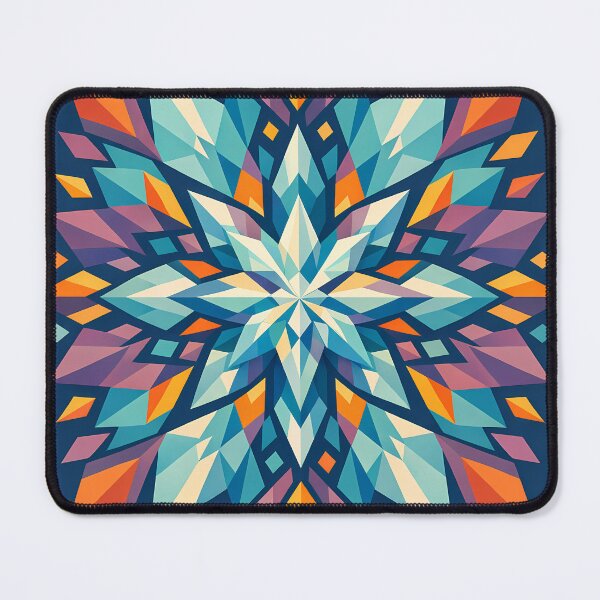 Item preview, Colourful Geometric Snowflake Mandala on Navy designed and sold by InkSmithery.