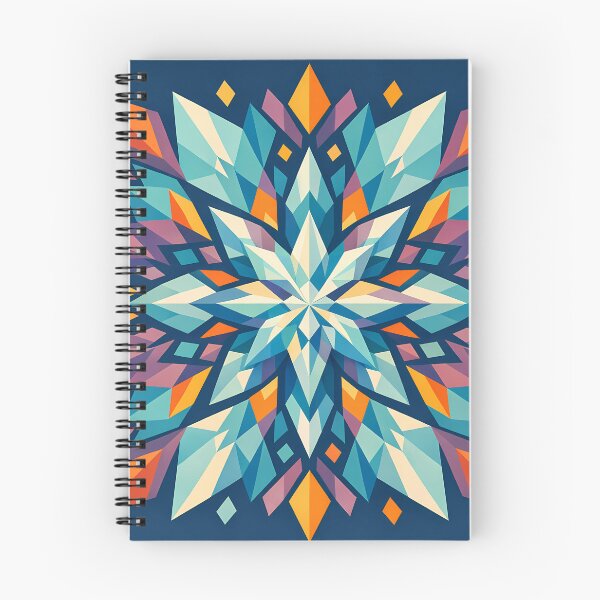 Item preview, Colourful Geometric Snowflake Mandala on Navy designed and sold by InkSmithery.