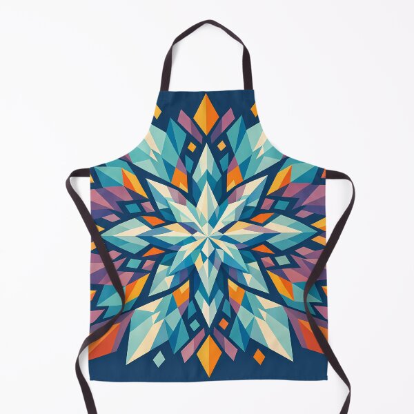 Item preview, Colourful Geometric Snowflake Mandala on Navy designed and sold by InkSmithery.