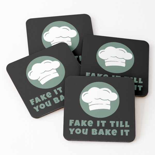 Item preview, Fake It Till You Bake It – Funny Cooking Quote with Chef Hat for Food Lovers & Beginner Bakers designed and sold by WordPlayStudio.