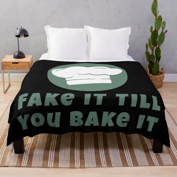 Item preview, Fake It Till You Bake It – Funny Cooking Quote with Chef Hat for Food Lovers & Beginner Bakers designed and sold by WordPlayStudio.
