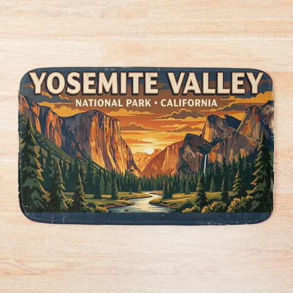 Item preview, Vintage Yosemite Style National Park Poster designed and sold by M&M Lifestyle Hub.