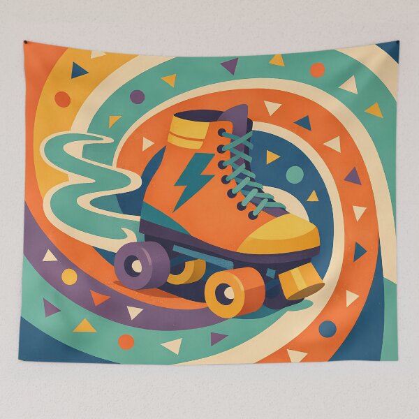 Item preview, Colourful Memphis Roller Skate Illustration designed and sold by InkSmithery.