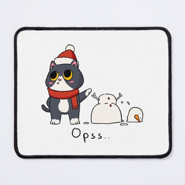 Item preview, Oops Moment Cat and the Collapsing Snowman Winter Scene designed and sold by TheCozyCarrier.