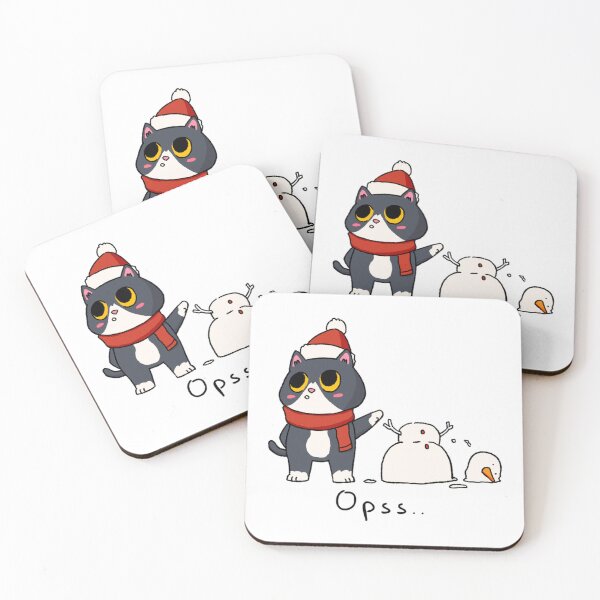Item preview, Oops Moment Cat and the Collapsing Snowman Winter Scene designed and sold by TheCozyCarrier.