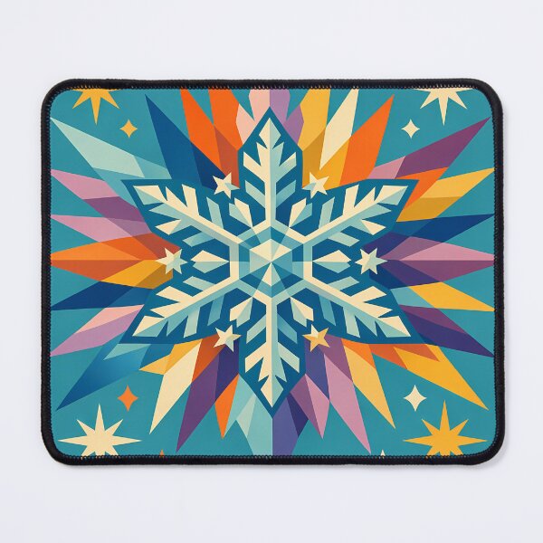Item preview, Colourful Geometric Snowflake with Starbursts designed and sold by InkSmithery.