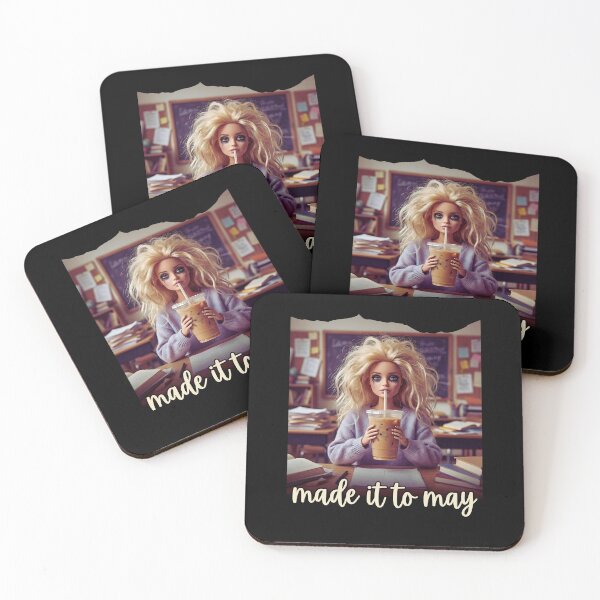 Item preview, Made It To May Funny Teacher Tired Doll Aesthetic Coffee Teacher Shirt designed and sold by LunaMagicStudio.