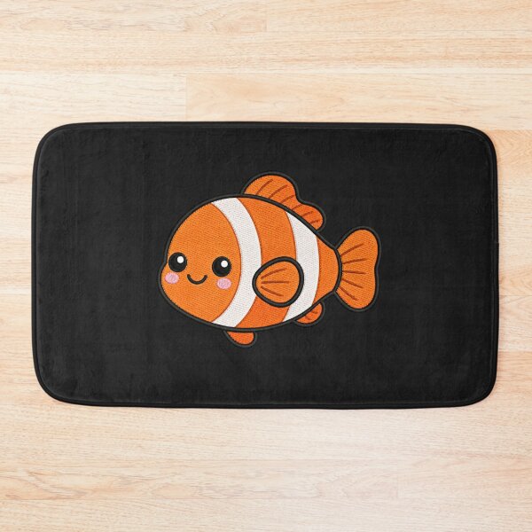 Item preview, Cute Kawaii Smiling Fish – Orange White Cartoon Fish | Minimal Embroidery Style designed and sold by ColorSplash123.