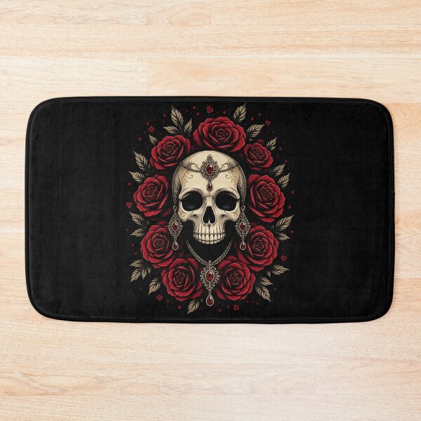 Item preview, Gothic Skull Rose Jewelry for Women Dark Floral Tattoo Tee designed and sold by JerdbordinShop.