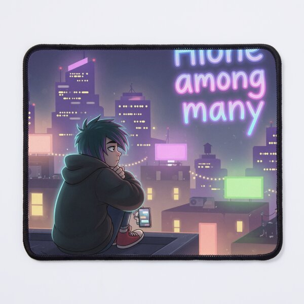 Item preview, Alone Among Many Lofi Aesthetic City designed and sold by LowBattery Social Club.