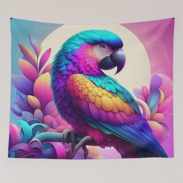Item preview, Rainbow Parrot – Vibrant Digital Art designed and sold by Dogandesighn.