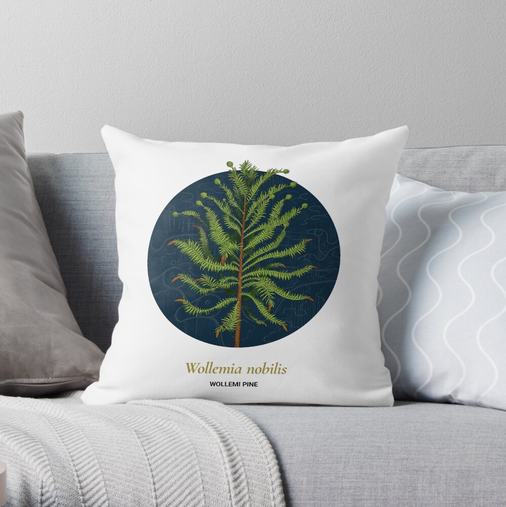 The Circles of Life: Wollemi Pine Throw Pillow