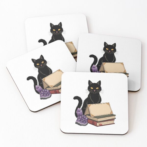 Item preview, Amethyst Crystal Black Cat Blank Antique Book Stack Gift designed and sold by IllumeInk.