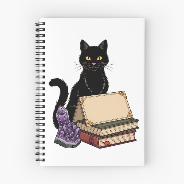 Item preview, Amethyst Crystal Black Cat Blank Antique Book Stack Gift designed and sold by IllumeInk.