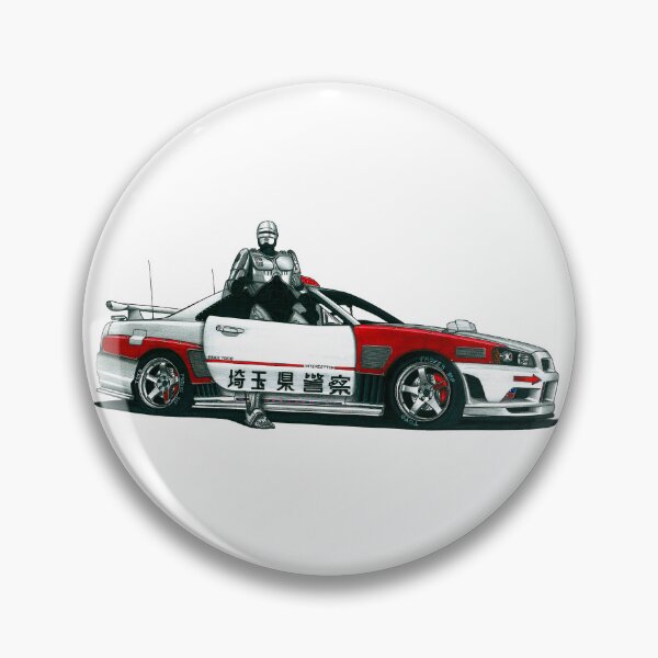 Item preview, Exclusive drawing legendary jdm sci-fi police sport car Skyline GTR R34 and robot driver designed and sold by Cars23.