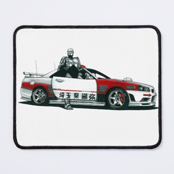 Item preview, Exclusive drawing legendary jdm sci-fi police sport car Skyline GTR R34 and robot driver designed and sold by Cars23.