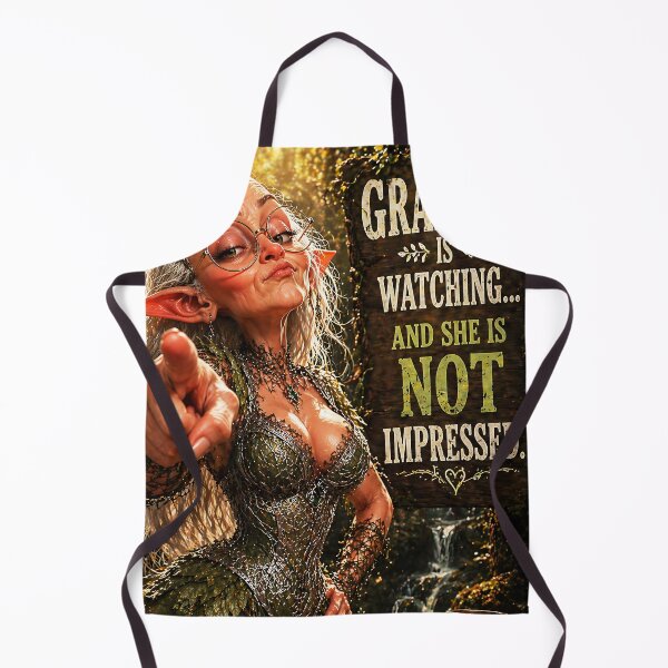 Item preview, Funny Judging Elf Grandma – “Grandma Is Watching And She Is Not Impressed” – Fantasy Meme Art designed and sold by thor81pl.