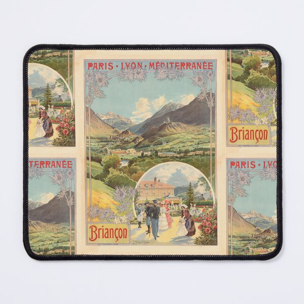 Item preview, Vintage Travel Poster | Paris-Lyon-Méditerranée Railway | Briançon French Alps Art Nouveau | 19th Century Scenic Illustration designed and sold by artofuniverse.