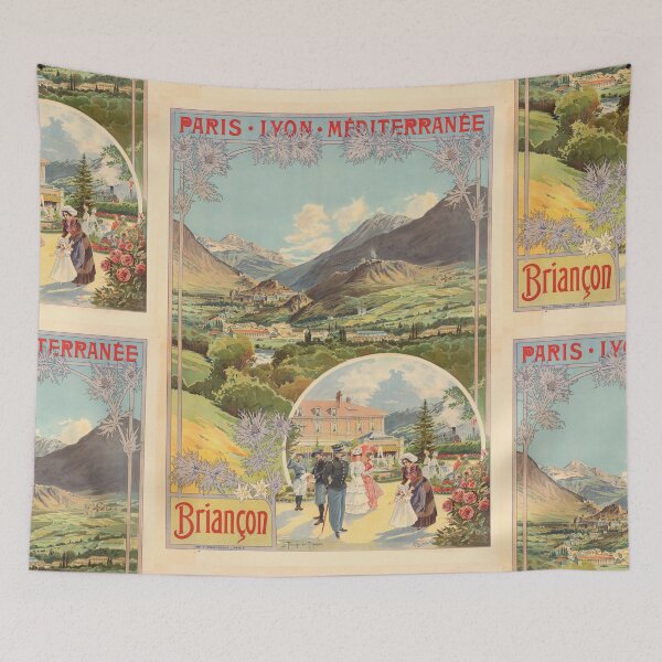 Item preview, Vintage Travel Poster | Paris-Lyon-Méditerranée Railway | Briançon French Alps Art Nouveau | 19th Century Scenic Illustration designed and sold by artofuniverse.