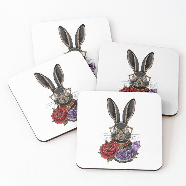 Item preview, Amethyst Crystal Hare Reading Glasses and Rose Gift designed and sold by IllumeInk.