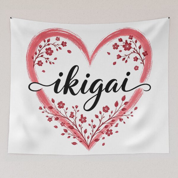 Item preview, Ikigai Heart Art – Mindfulness & Life Purpose Aesthetic designed and sold by EarthSoftSound.