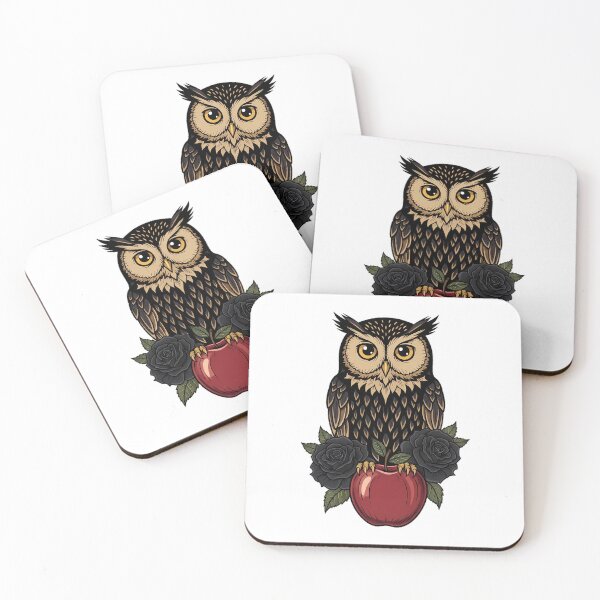 Item preview, Owl Velvet Ribbon Apple Gift designed and sold by IllumeInk.
