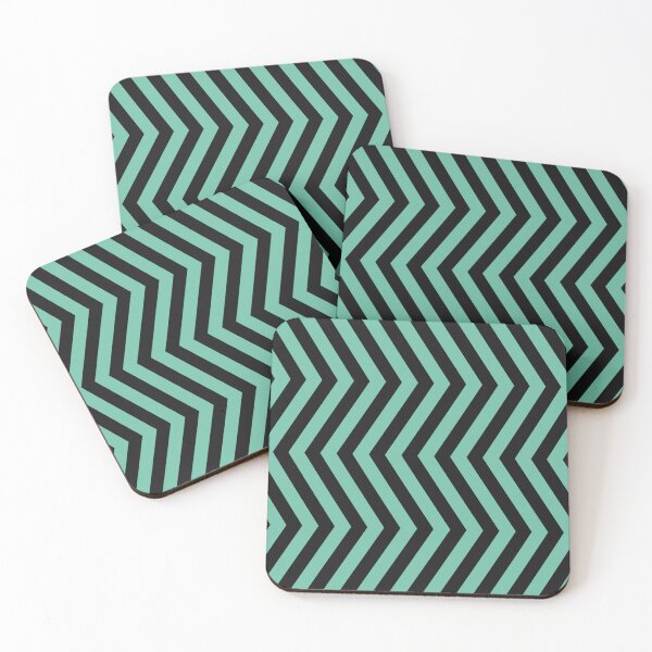 Item preview, Pastel Green And Black Chevron Zigzag Pattern designed and sold by pattern-archive.