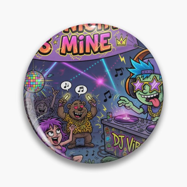 Item preview, The Night Is Mine DJ Party Vibe designed and sold by LowBattery Social Club.