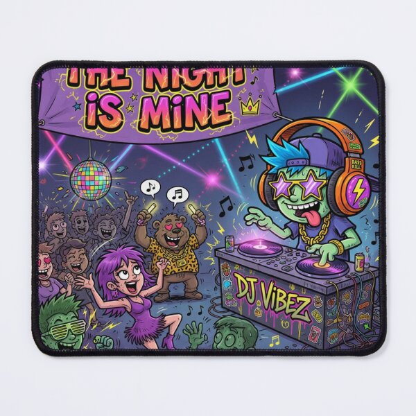 Item preview, The Night Is Mine DJ Party Vibe designed and sold by LowBattery Social Club.