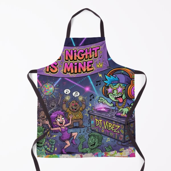 Item preview, The Night Is Mine DJ Party Vibe designed and sold by LowBattery Social Club.