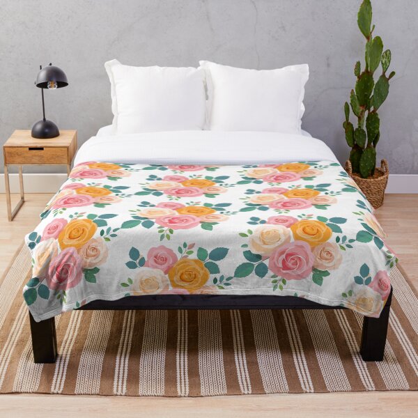 Aperçu de l'œuvre Motif botanique de roses crème et roses créée et vendue par vonalvarazs.