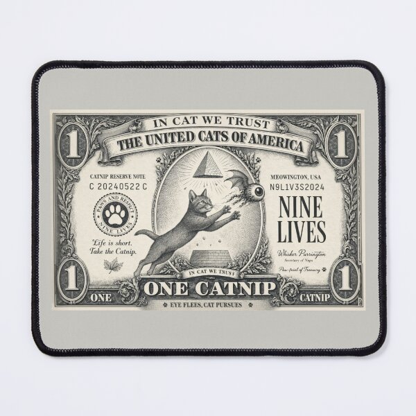 Item preview, Catnip Dollar Bill Parody Vintage Cat Illustration designed and sold by SammyMorry.